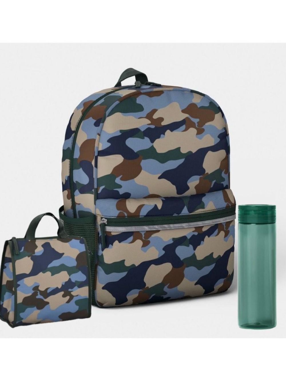 Camouflage Print Men’s,Women's,Kids Backpack Sets - Blue/Green/Brown